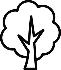 Obraz premium Simple outline of a deciduous tree with a thick trunk