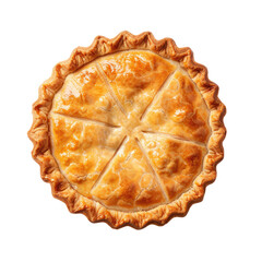 Golden pie, top view
