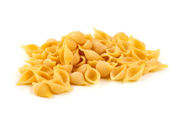 Shell Pasta Pile, isolated on white background