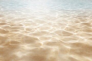 Calm water surface with gentle ripples reflecting sunlight, creating a serene atmosphere over sandy beach, ideal for relaxation and tranquility