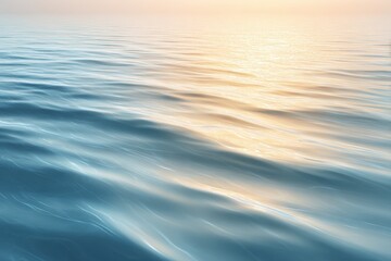 Tranquil ocean surface reflecting soft sunlight, with gentle waves creating a serene atmosphere, ideal for relaxation and meditation themes
