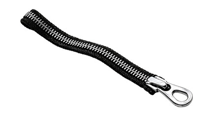 Obraz premium Black Zipper, Isolated on Transparent Background.