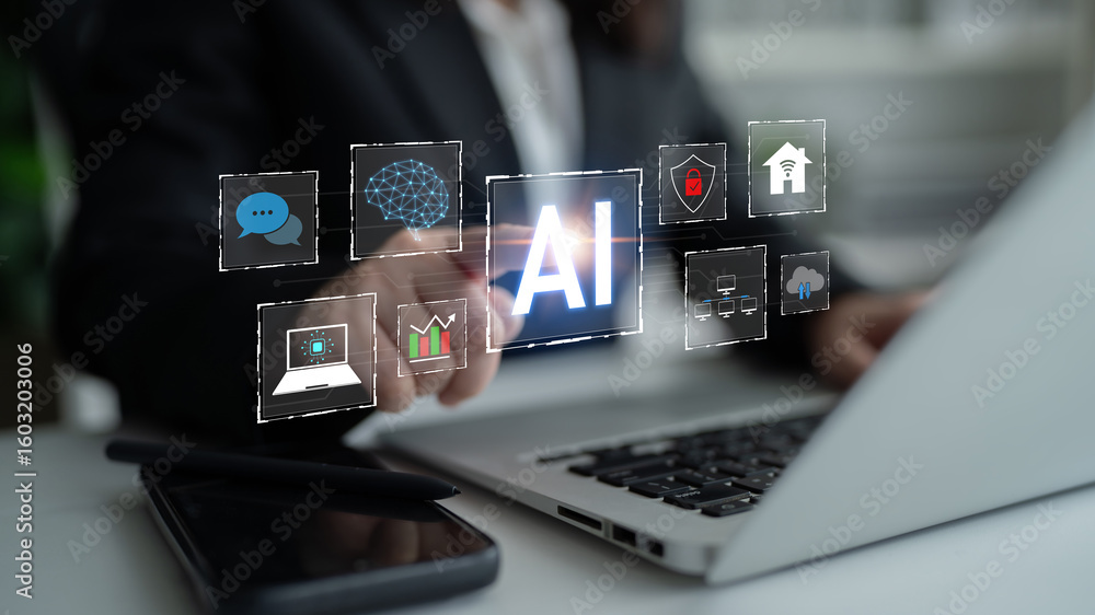 Poster ai integration is transforming digital ecosystem. ai integration enhances smart systems, ai integrat