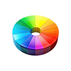 Obraz premium Colorful segmented blocks arranged in a circular ring on a transparent background