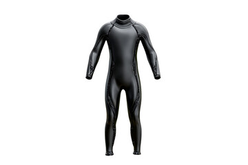 Black Wetsuit, Isolated on Transparent Background.