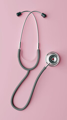 Stethoscope on Pink Background – Medical Equipment Concept for Healthcare and Doctor Services

