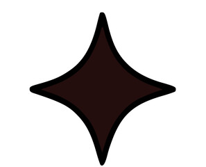 Obraz premium Simple dark brown star shape with black outline on a white background.