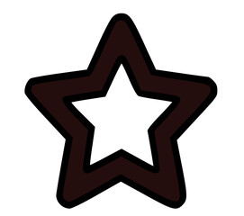 Obraz premium Simple, outlined, white star graphic design element.