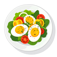 Colorful Egg Salad on White Plate