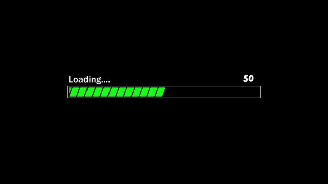 Loading green bar animation modern concept sign, download idea with black background