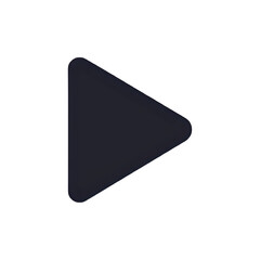 Dark Gray Play Button Icon: Next, Play, Forward, Triangle Symbol for Website or App