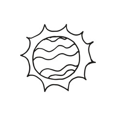 Planet doodle illustration on white background
