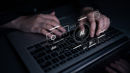 AI interface showing how artificial intelligence powers systems. AI Artificial intelligence...