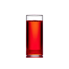 Refreshing Red Juice in a Tall Glass Against a Black Background