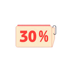 30% Off Sale Tag: Discount Label for Marketing and Promotions