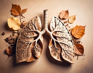 Lungs and autumn leaves