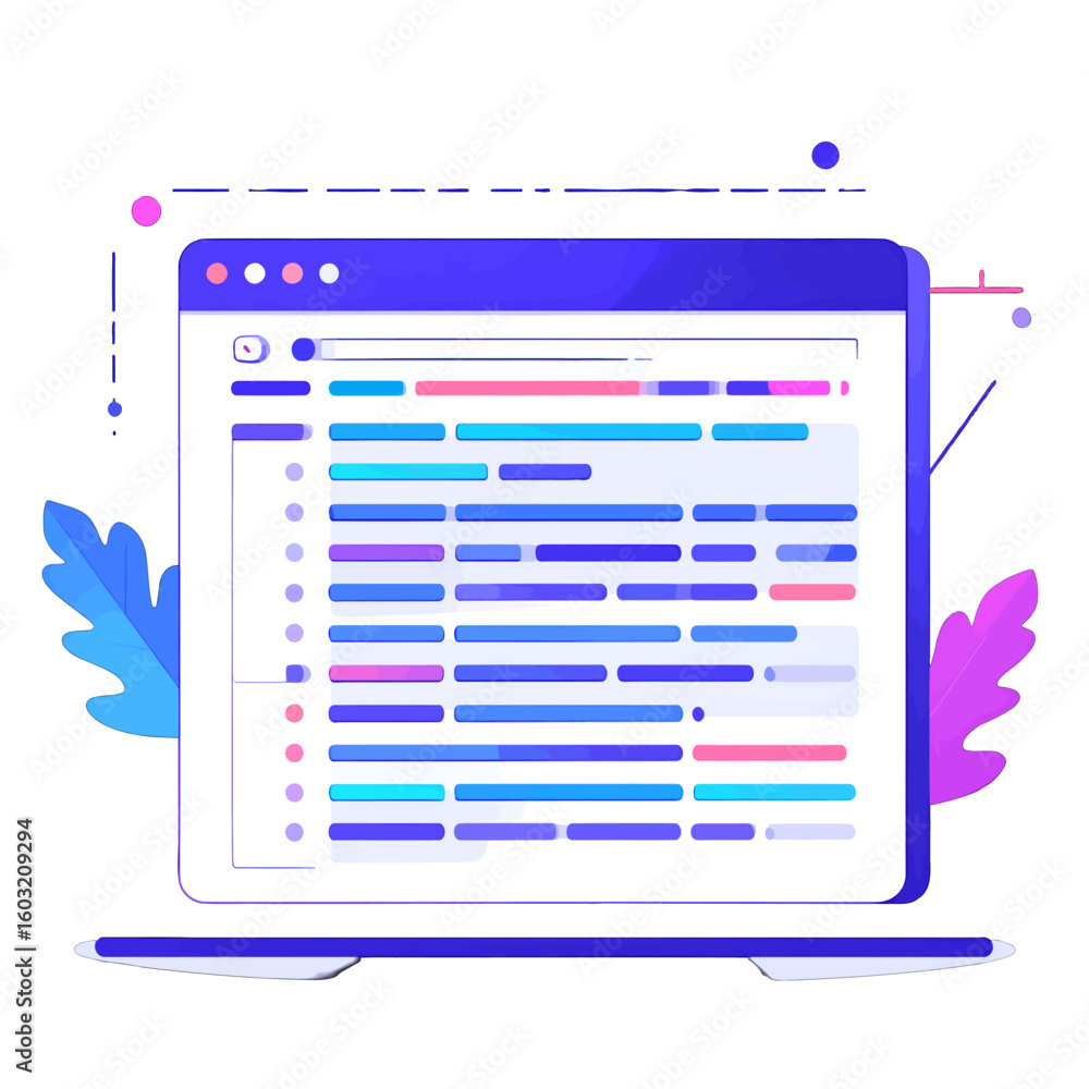 Poster abstract digital display illustration with colorful gradient background