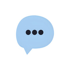 Pastel Blue Speech Bubble: Minimalist Communication Icon