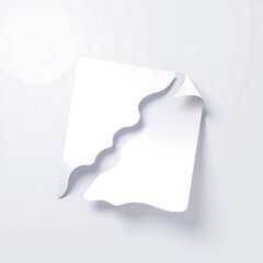 fragmented white paper fragment torn shards jagged edge suspended soft grey copy