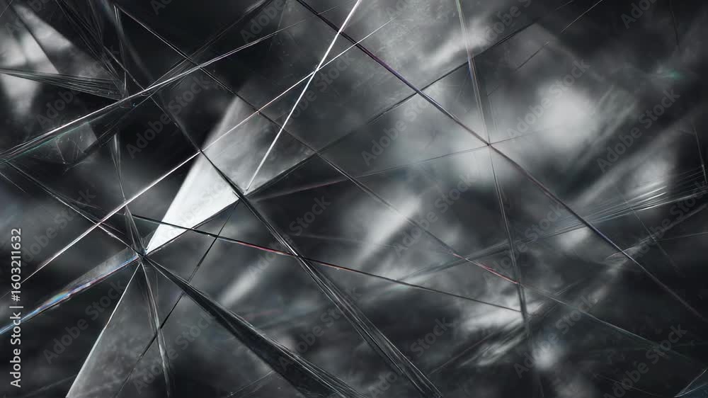 Aufkleber complex geometric pattern of crystal prisms refracting vibrant rainbow light beams, creating a mesme