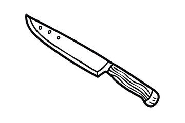 Obraz premium Hand Drawn Kitchen Knife Icon No Text