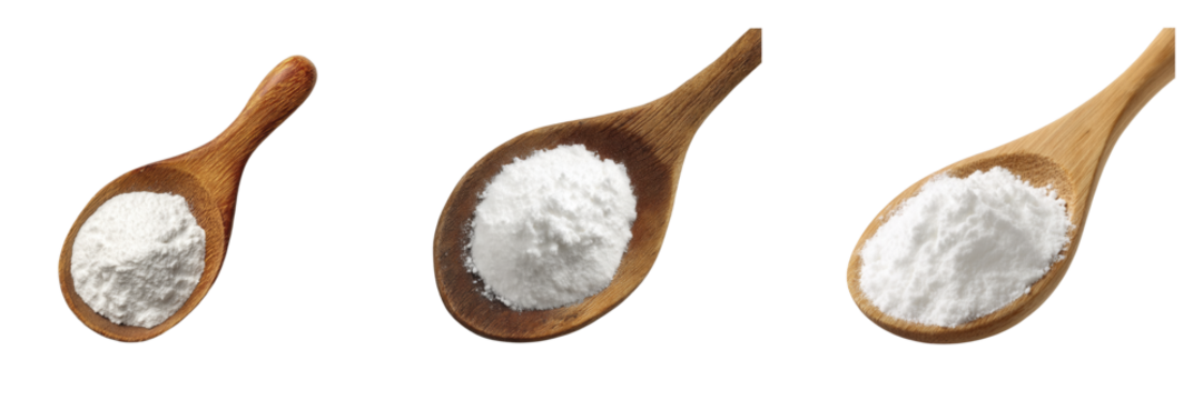Measuring baking ingredients flour and sugar in wooden spoons kitchen food photography natural light close-up