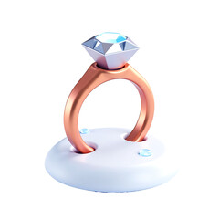 sparkling diamond solitaire ring sits atop snowy expanse pristine white set soft focus copy