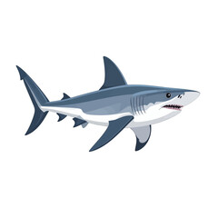 Fototapeta premium Pixel Art Great White Shark Illustration