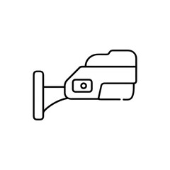 Security camera in minimalistic design with clean lines and outline  