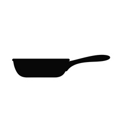 Black silhouette of a frying pan with handle skillet