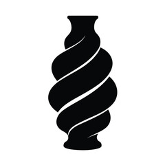 Black twisted vase silhouette coiled