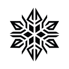Geometric snowflake logo design symbol winter