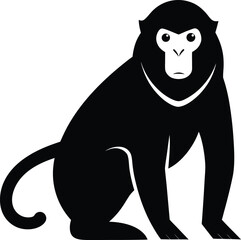 Fototapeta premium monkey silhouette illustration on white background