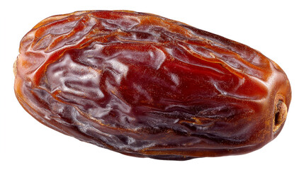 Single Medjool Date Fruit Isolated on White Background