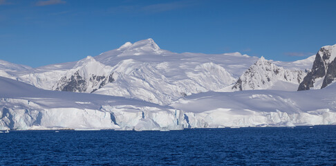 The mountains on Antarctica meeting the Southern Ocean