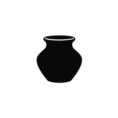Black silhouette of a decorative jug vase pottery