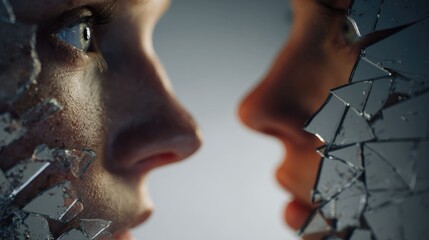 Shattered Faces A Powerful Visual Metaphor