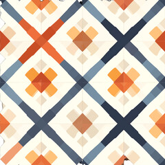 Abstract Geometric Pattern with Floral Design