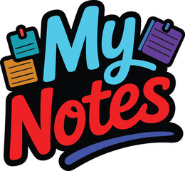 My Notes Text Vector Art Design