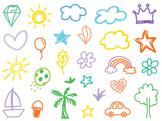 Summer travel and nature icons set in vector design style