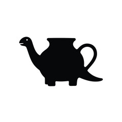 Dinosaur shaped teapot silhouette pottery black