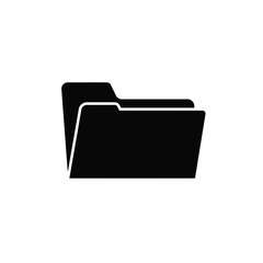 Black folder icon on white background document