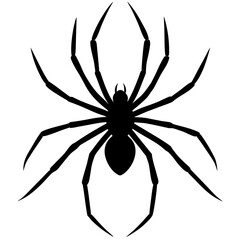 Obraz premium Creepy Spider Outline Vector High-Quality for Halloween Decor, Digital Art & T-Shirts