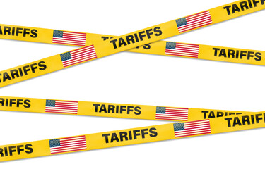 American tariffs and US government import taxation, trade war policy vector illustration