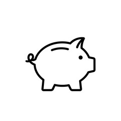 Obraz premium Simple piggy bank illustration in minimalist black line style 