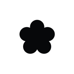 Black flower shape icon simple