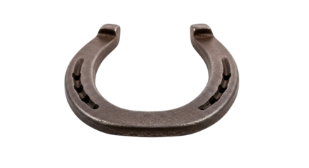 Horseshoe metal lucky charm equestrian equipment horseshoeing farrier tool horse protection shoeing ironwork artifact isolated on transparent background