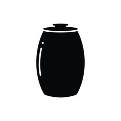 Black gemstone tumbler barrel icon vector