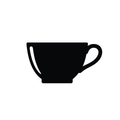 Black teacup silhouette coffee cup beverage