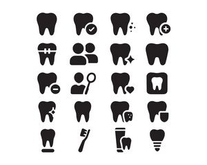 Minimalist EPS Tooth Icon – Flat Vector Dental Symbol for Medical and Oral Health Use

